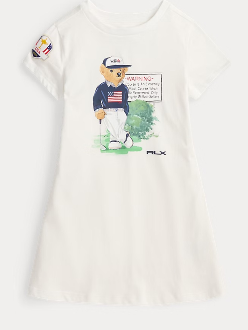NWT Girls' White Polo Bear Golf Tee Dress Ralph laurenRLX